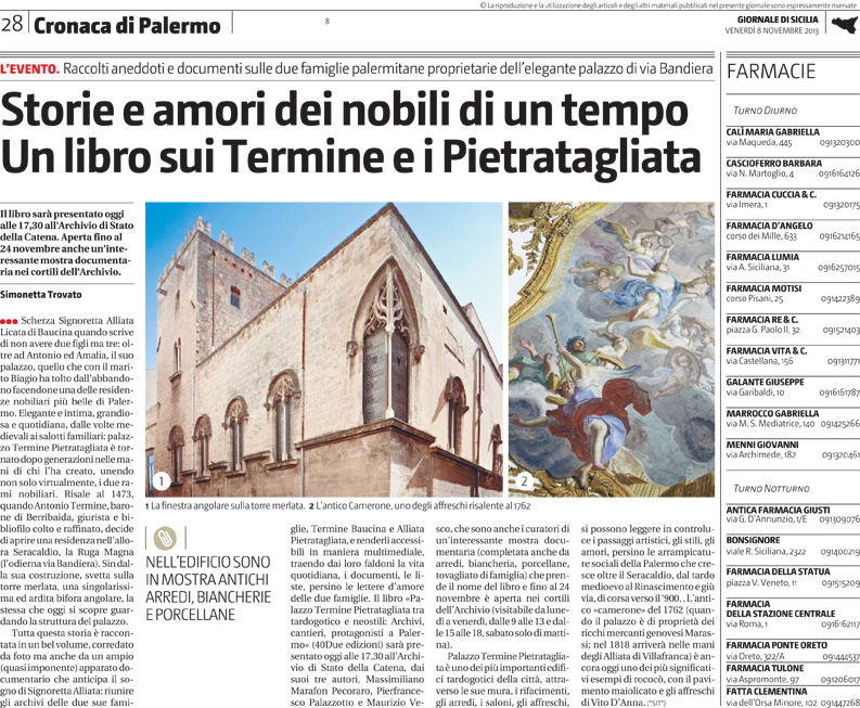 Palazzo Alliata Pietragliata - Giornale di Sicilia