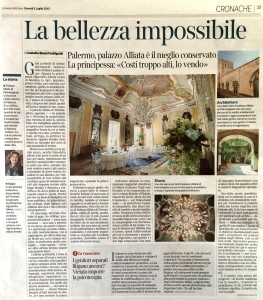 Articolo Corriere della Sera - Palazzo Alliata